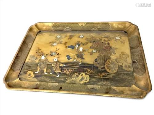 AN JAPANESE SHIBIYAMA TRAY