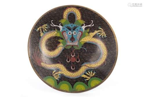 A CHINESE CLOISONNE ENAMEL CIRCULAR DISH