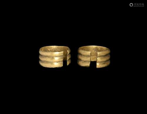 Bronze Age Gold Triple-Banded Ring Money