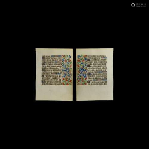 Medieval Rouen Book of Hours Manuscript Page