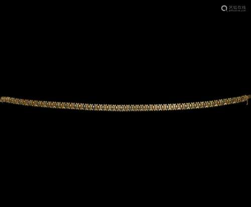 Vintage White and Yellow Gold Link Necklace