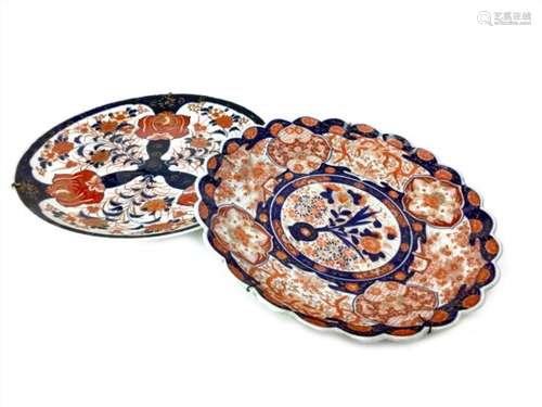 A LOT OF TWO JAPANESE IMARI PLAQUES