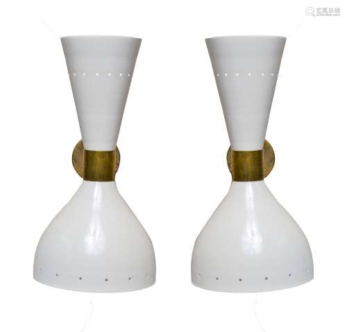 Stilnovo Attributed Modern Two-Light Sconces, Pair