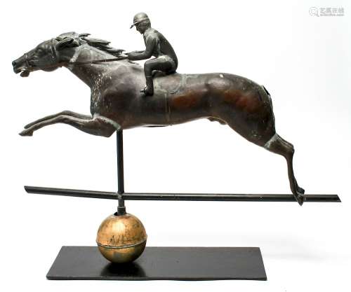 American Horse & Jockey Copper Weathervane