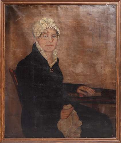 Ammi Phillips Portrait of Lady, Oil on Canvas