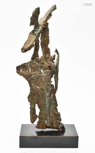 Toby Heller Brutalist Abstract Bronze Sculpture