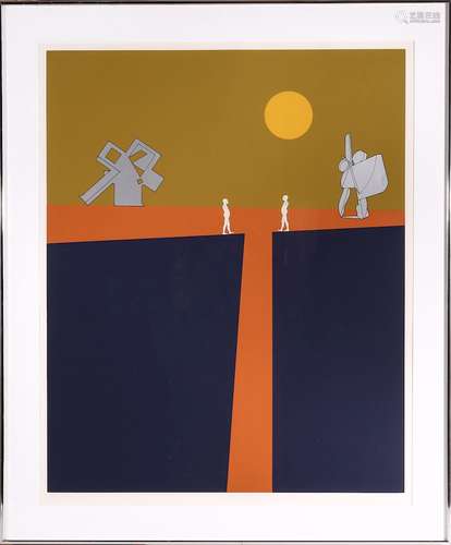 Ernest Trova Falling Man Series Serigraph