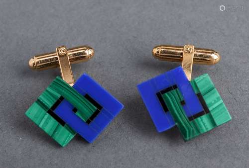 Malachite, Lapis & Onyx Inlay Cufflinks PR