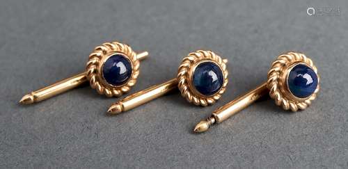 14K Yellow Gold Sapphire Dress Stud Set (3)