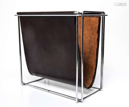 Carl Aubock Style Leather Magazine Rack