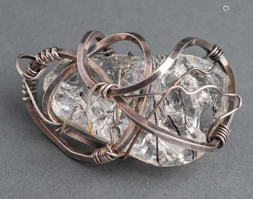 Native American Silver Tourmaline Quartz Pendant