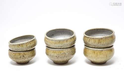 Danish Modern Style Art Pottery Bowls Set of 6