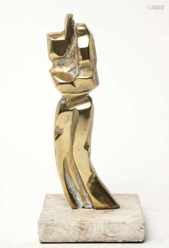 Modern Polished Bronze Sculpture Signed Anita
