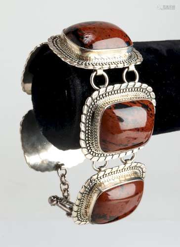 Mexican Silver & Jasper Bracelet