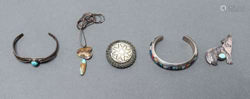 Native American Turquoise & Gemstone Jewelry 5 Pcs