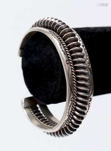 Southwest Native American Silver Cuff Bracelet