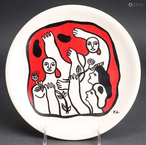 Fernand Leger Manner Porcelain Plate