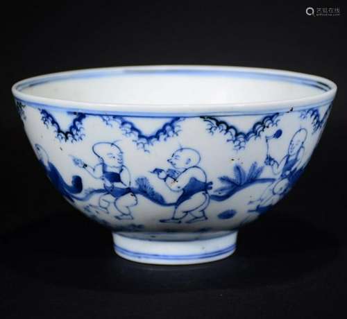 CHENGHUA MARK BLUE AND WHITE BOWL