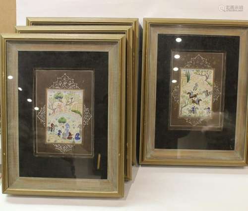 4 Persian Miniature Painting,