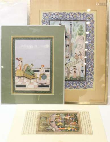 3 Indian Miniature Paintings