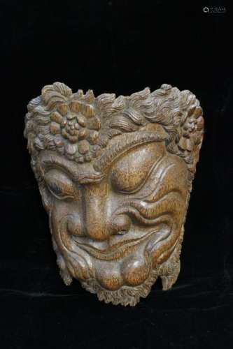 Large Chinese Carved Wood Mask