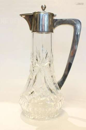 Art-Deco Glass Silver Decanter