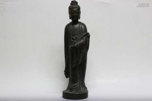 Chinese Bronze Standing Guanyin