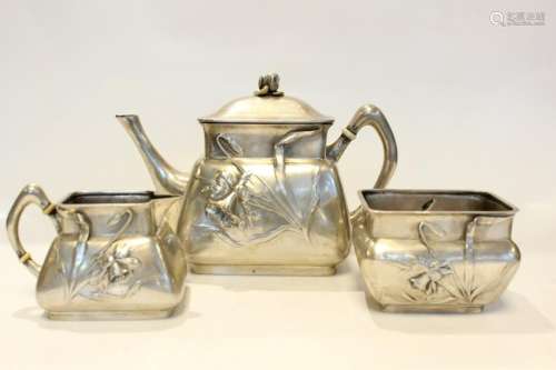 Australian Sterling Silver Art-Nouveau Teapot set