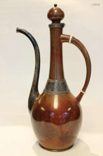 Gorham Silver and Copper Mid-East Taste Ewer,19th.