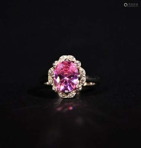 A PINK TOURMALINE RING