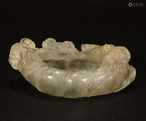 18th Century carved CRYSTAL playing boys WASHER