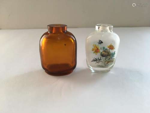 Two Chinese Glass Inside Painted Snuff Bottle