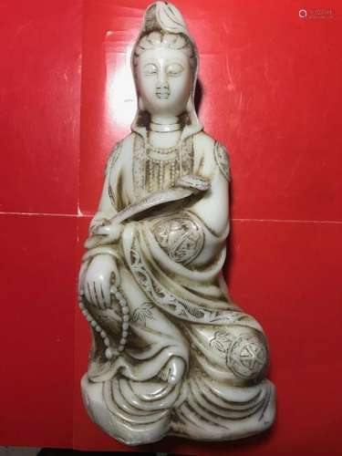 Chinese White Jadestone Guanyin