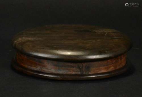 18th Century CARVED INKSTION with box and cover