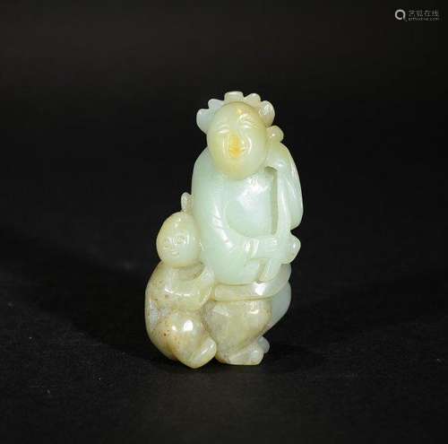 A CARVED GREY JADE LOTUS