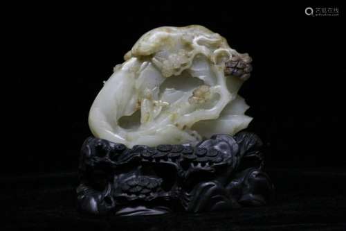 Chinese Jade Boulder w Stand