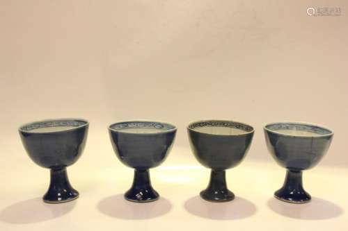 Four Ming Dynasty Chinese Cups