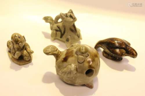 Group of Four Yuan Chinese Pottery Animals