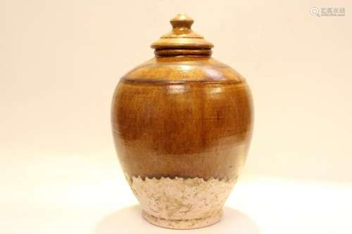 Tang Chinese Glazed Cover Jar