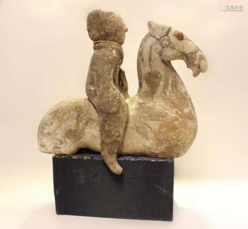 Han Chinese Pottery Figurine on Horse