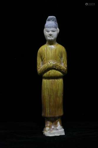 Tang Dynasty Chinese Yellow Glazed Figurine