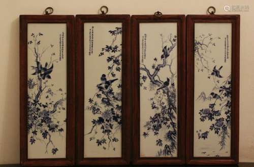 Set of Chinese Blue and white Porcelain Plaques