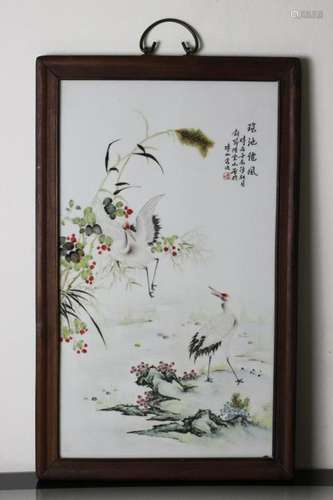 Chinese Famille Rose Porcelain Plaque