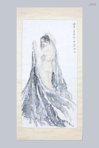 A CHINESE PAINTING OF LADY, 'XUE LIN XING'