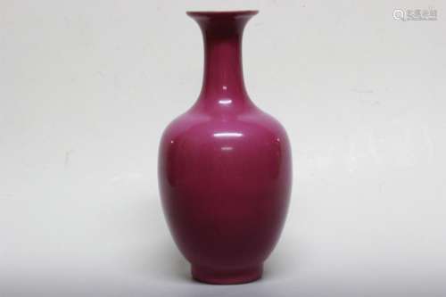 Chinese Pink Glazed Porcelain Vase,Mark