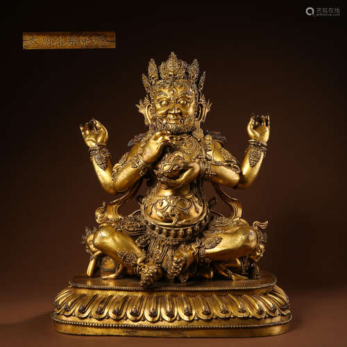 CHINESE TIBETAN GILT BRONZE BUDDHA STATUE