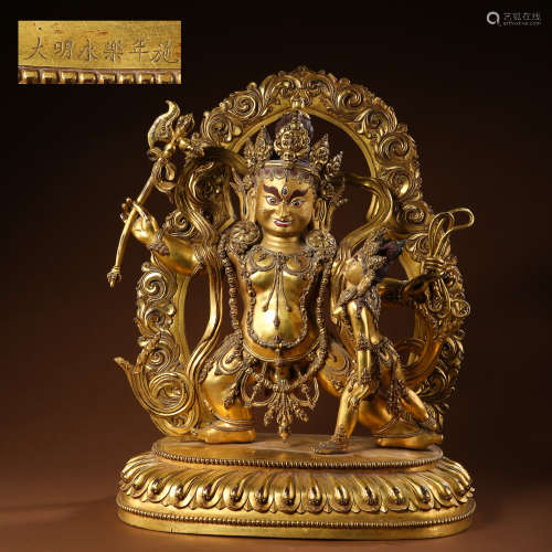 CHINESE TIBETAN GILT BRONZE BUDDHA STATUE