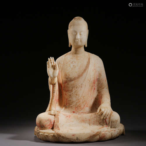 ANCIENT CHINESE CARVED STONE BUDDHA STATUE
