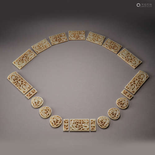 A GROUP OF ANCIENT CHINESE HETIAN JADE BELTS