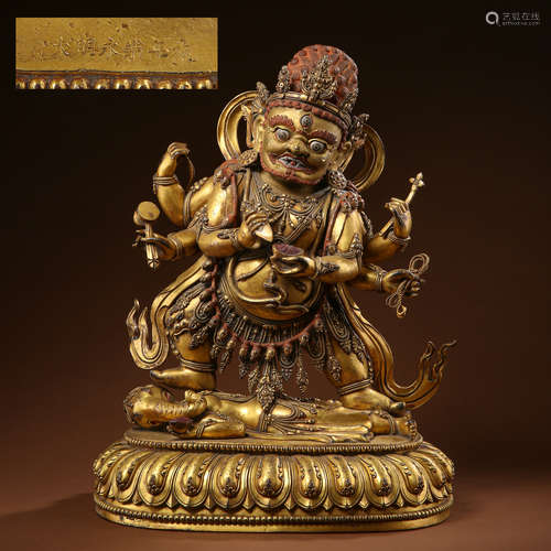 CHINESE TIBETAN GILT BRONZE BUDDHA STATUE